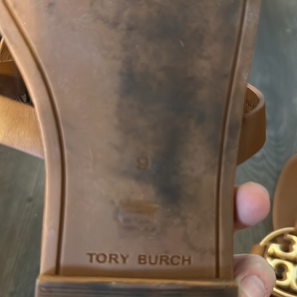 Tory Burch Metal Miller Thong Sandal Croc Embossed Leather Roma Red 9 - Picture 4 of 4